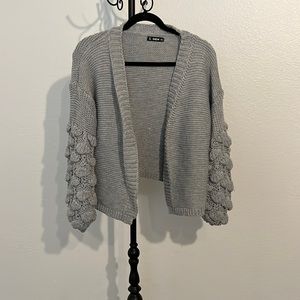 Grey knit cardigan, size small